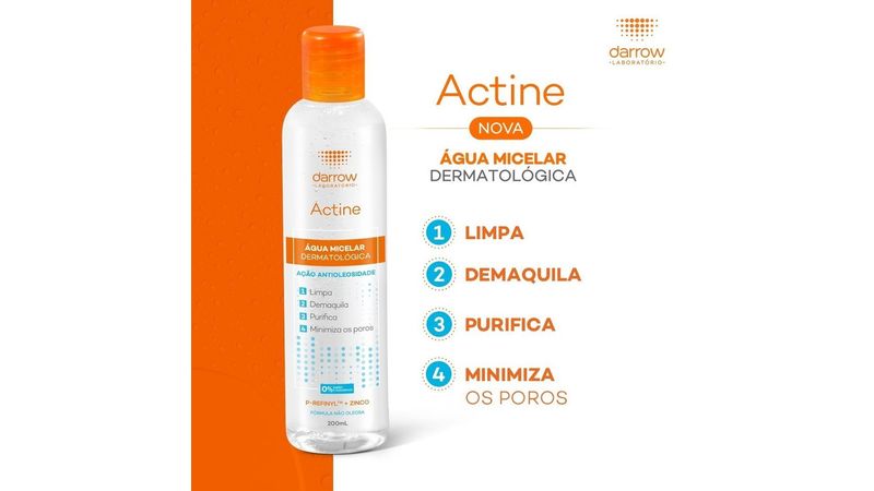 Darrow Actine, Agua Micelar Para Piel Grasa 200ml – Dermayeo