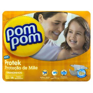 Fralda Pom Pom Protek Proteção de Mãe Grandinhos 14 Unidades